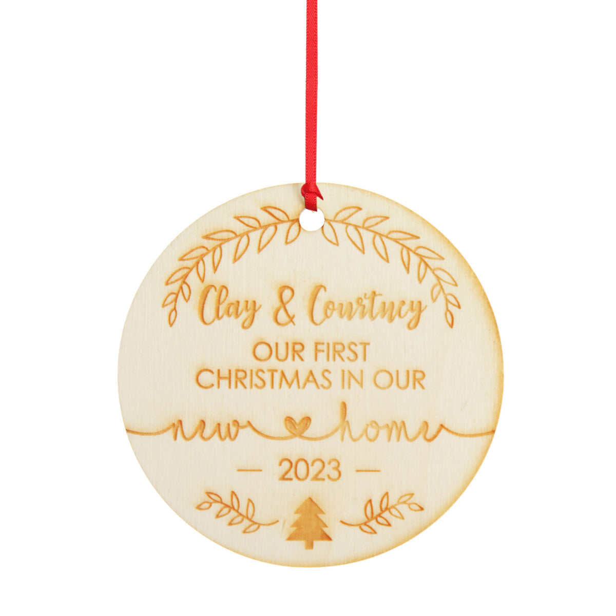 Personalised Our First Christmas New Home etched decoration