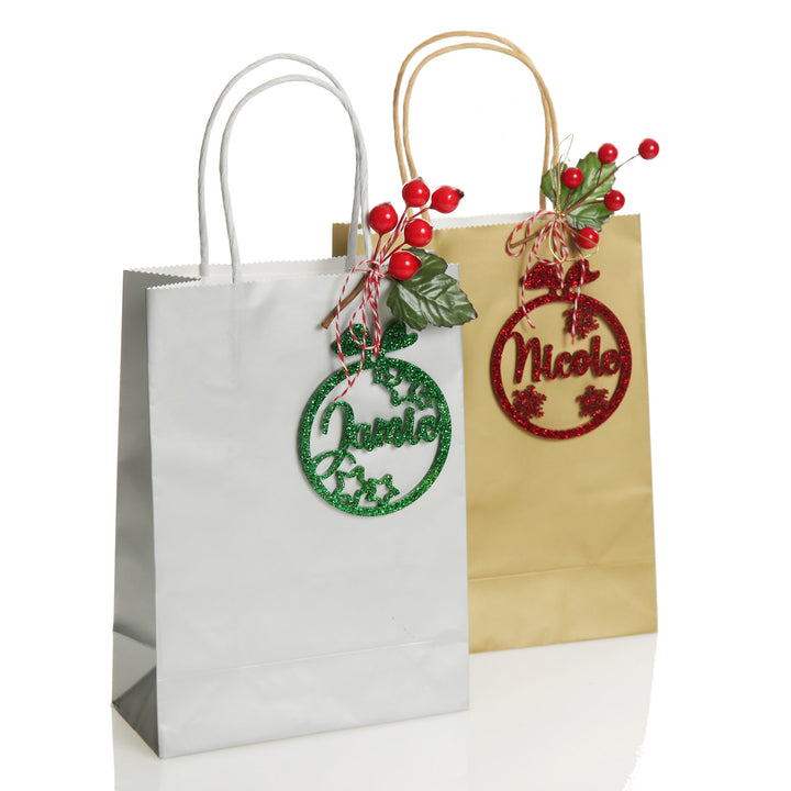 Group of Personalised Stars laser cut decorations with gift bags