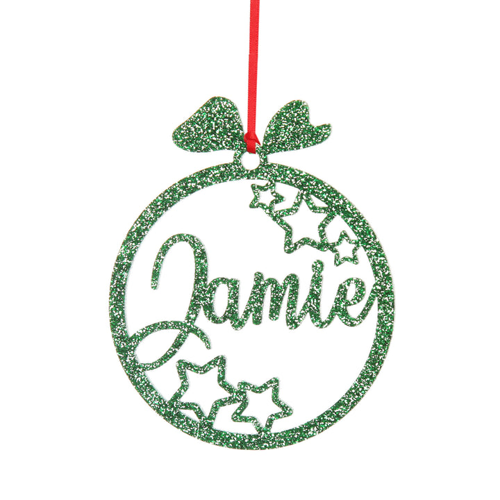 Personalised Stars laser cut decoration close-up