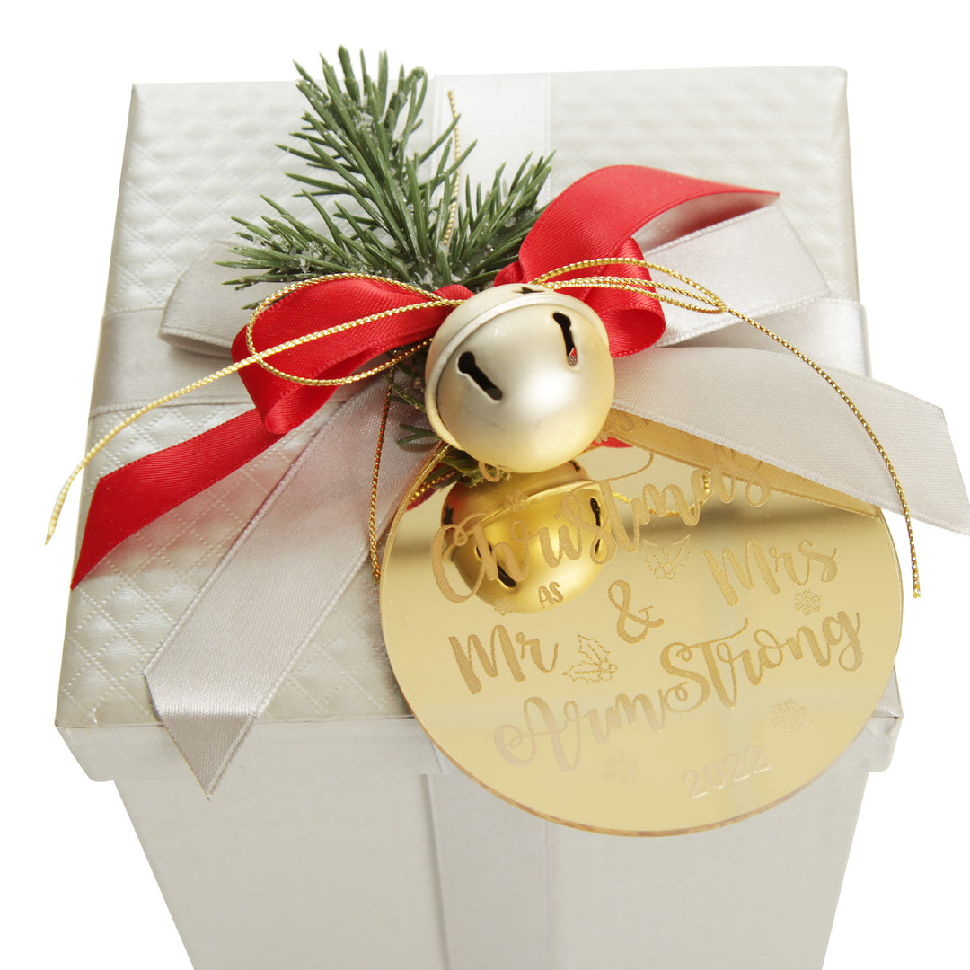 Our First Christmas as Mr and Mrs decoration with gift box