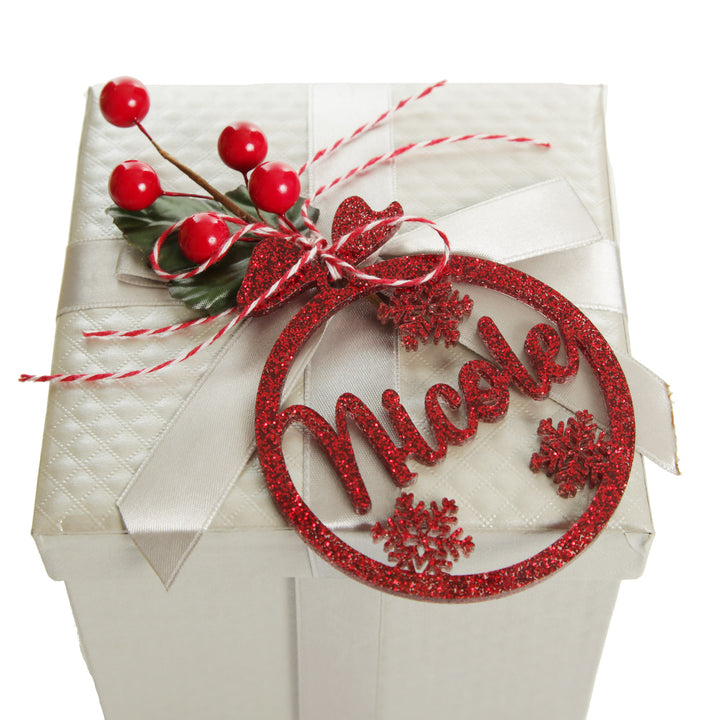 Personalised Snowflake laser cut decoration with silver gift box