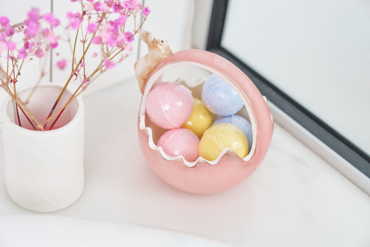 Pink Easter Bunny Basket Bowl - Small