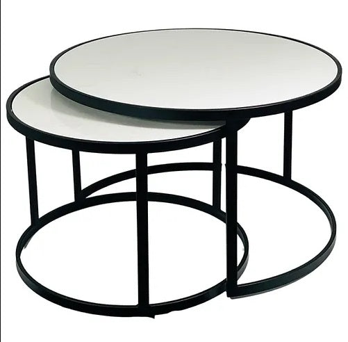Black Marble Coffee Tables set of 2