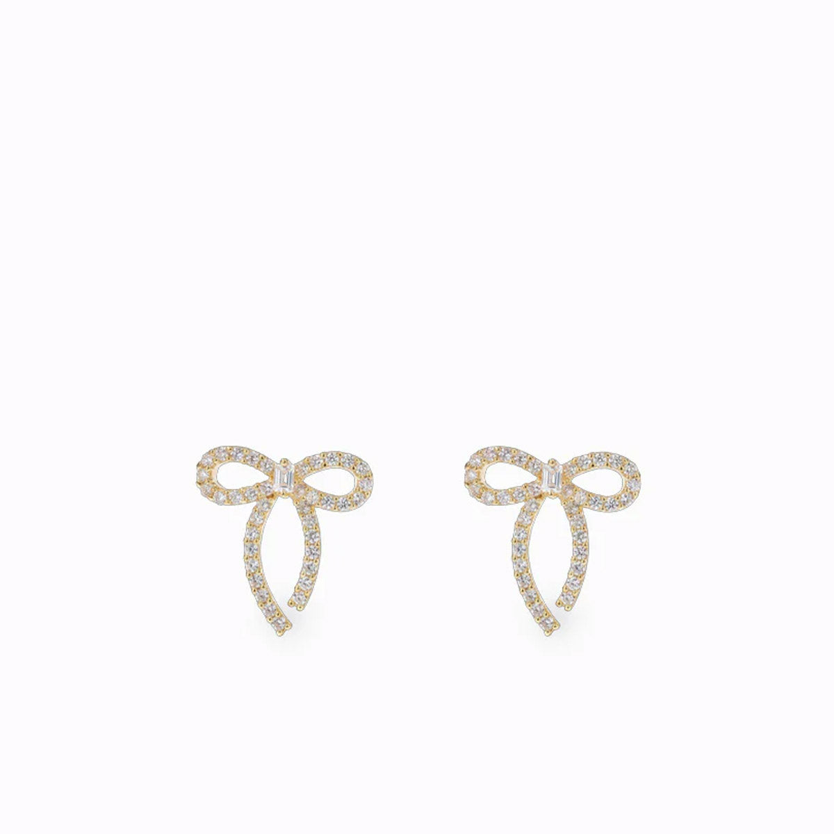 Earrings - Crystal Bows Gold - Studs