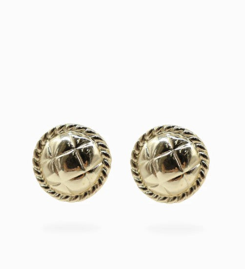 Earrings - Gold Cushion Studs