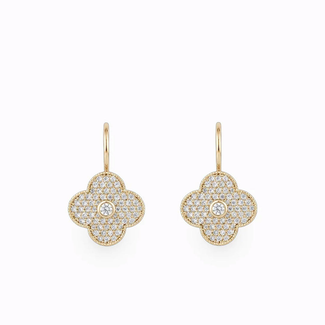 Earrings - Luxe Clover - Gold - French Hooks