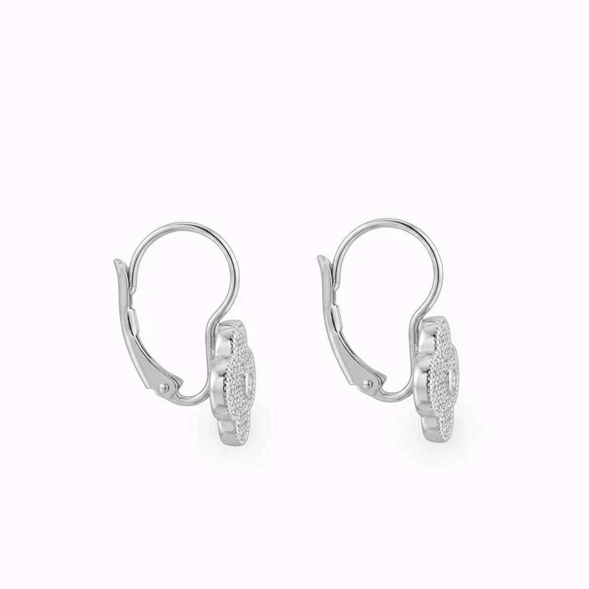Earrings - Luxe Clover - Silver - French Hooks