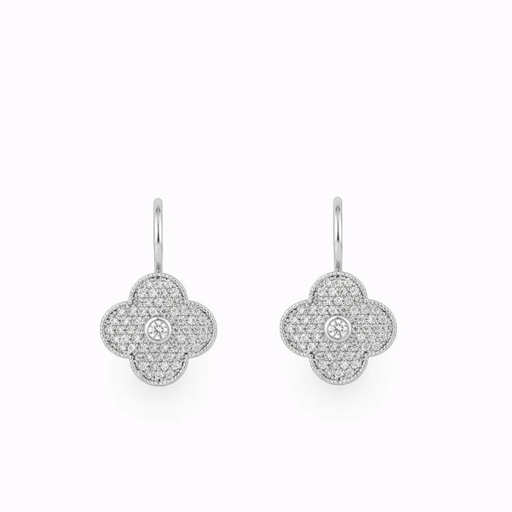 Earrings - Luxe Clover - Silver - French Hooks