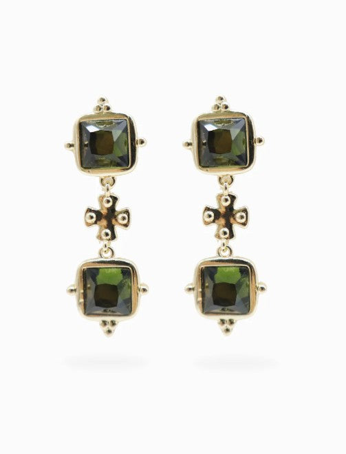 Earrings - Symposium Elena Drop - Green