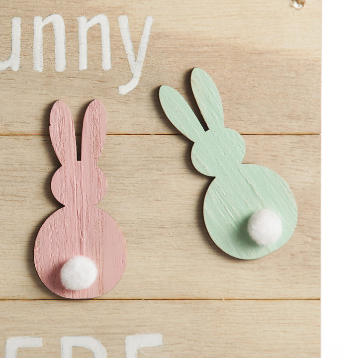 Easter Bunny Stop Here Hanging Plaque
