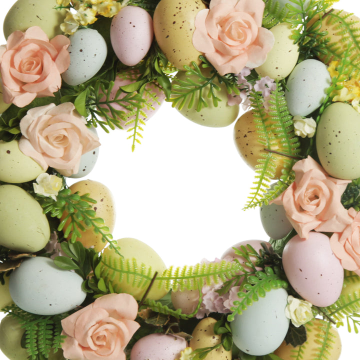 Easter Egg and Rose Floral Wreath