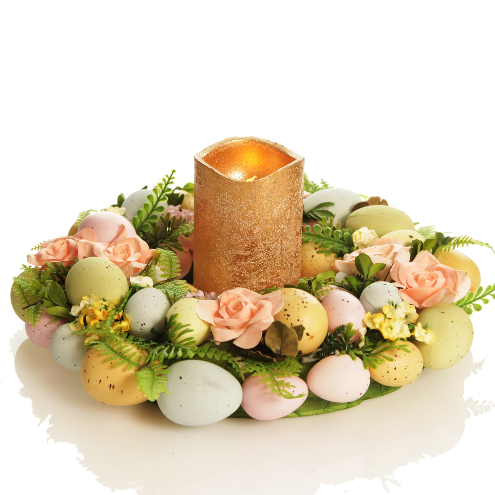 Easter Egg and Rose Floral Wreath