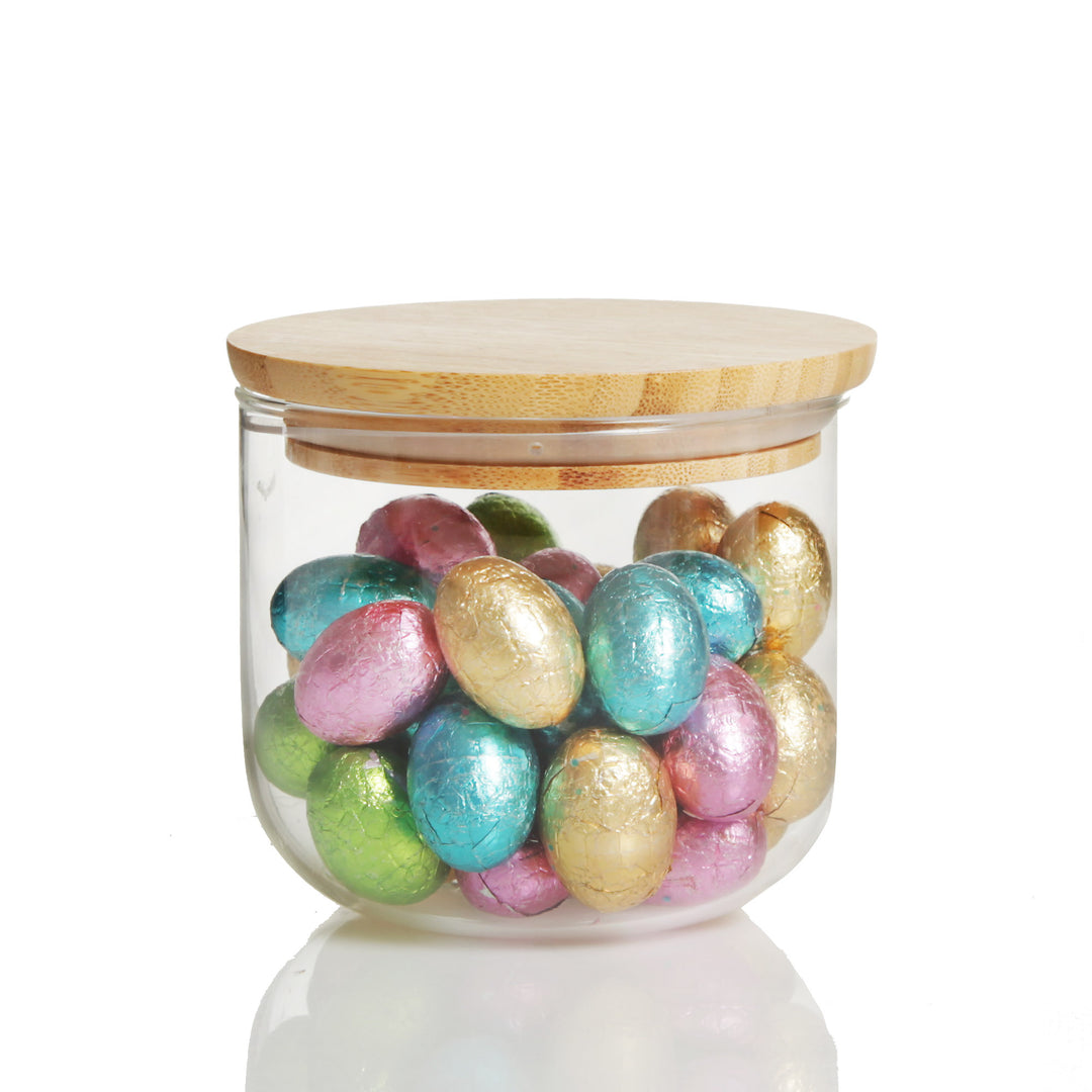 Personalised Easter Treat Jar with Wooden Lid - Bunny Tail