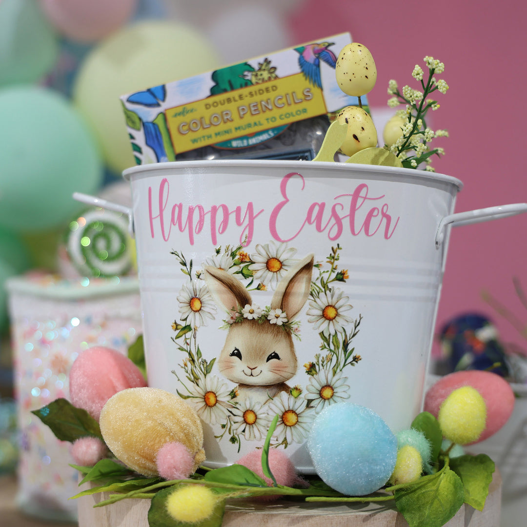 Easter Hamper Bucket - Daisy Chain Bunny
