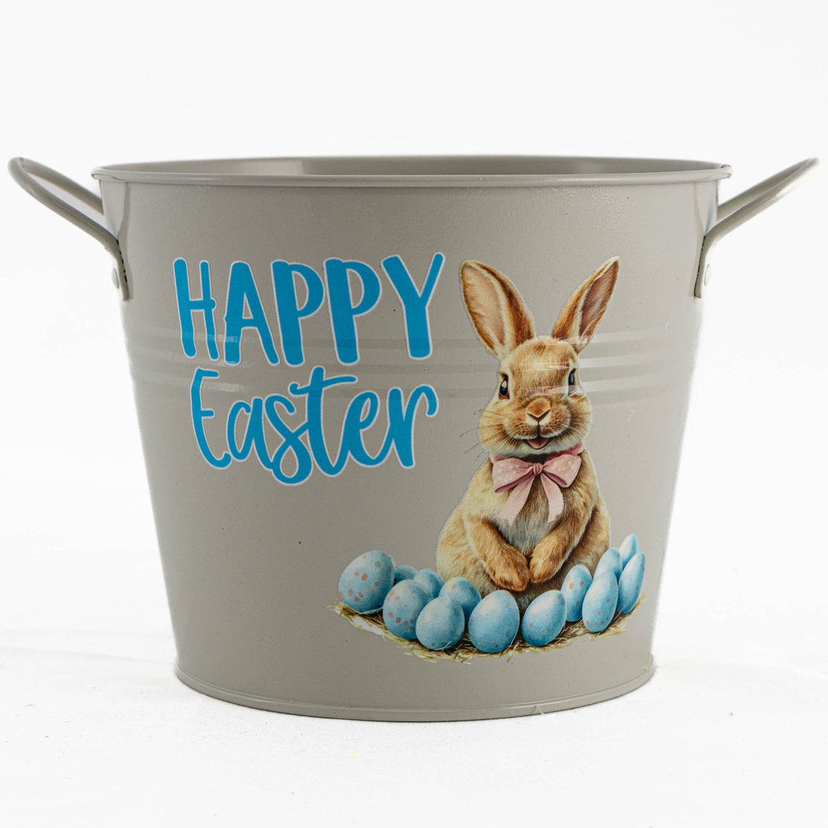 Easter Hamper Bucket - Sweet Sitting Bunny and Eggs