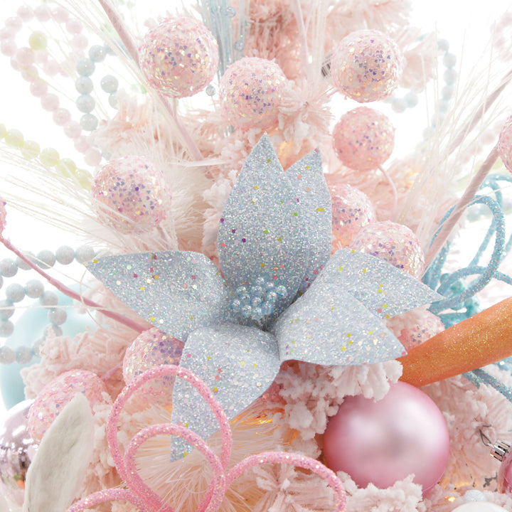 Blue Glitter Flower Pick