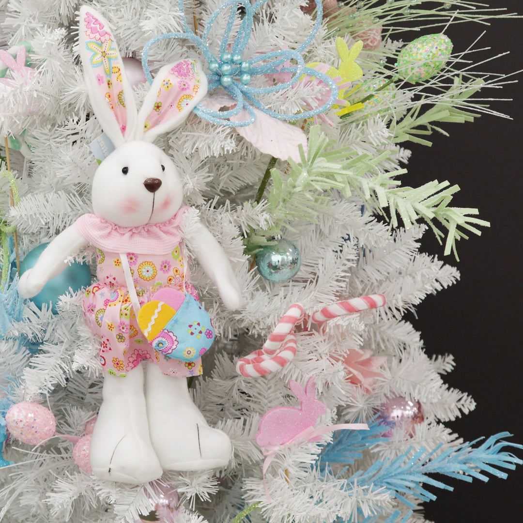  Standing Bright Plush Bunny Pink