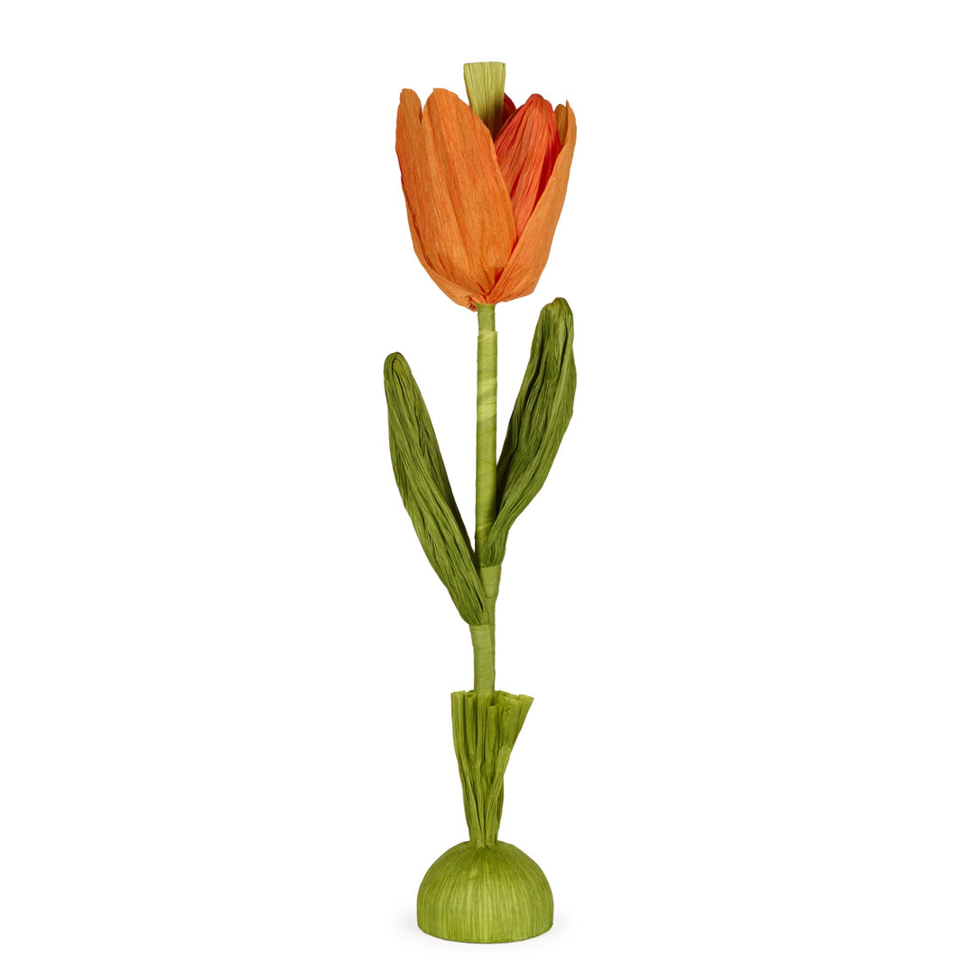 Single Fabric Orange Tulip Flower 90cm(L)