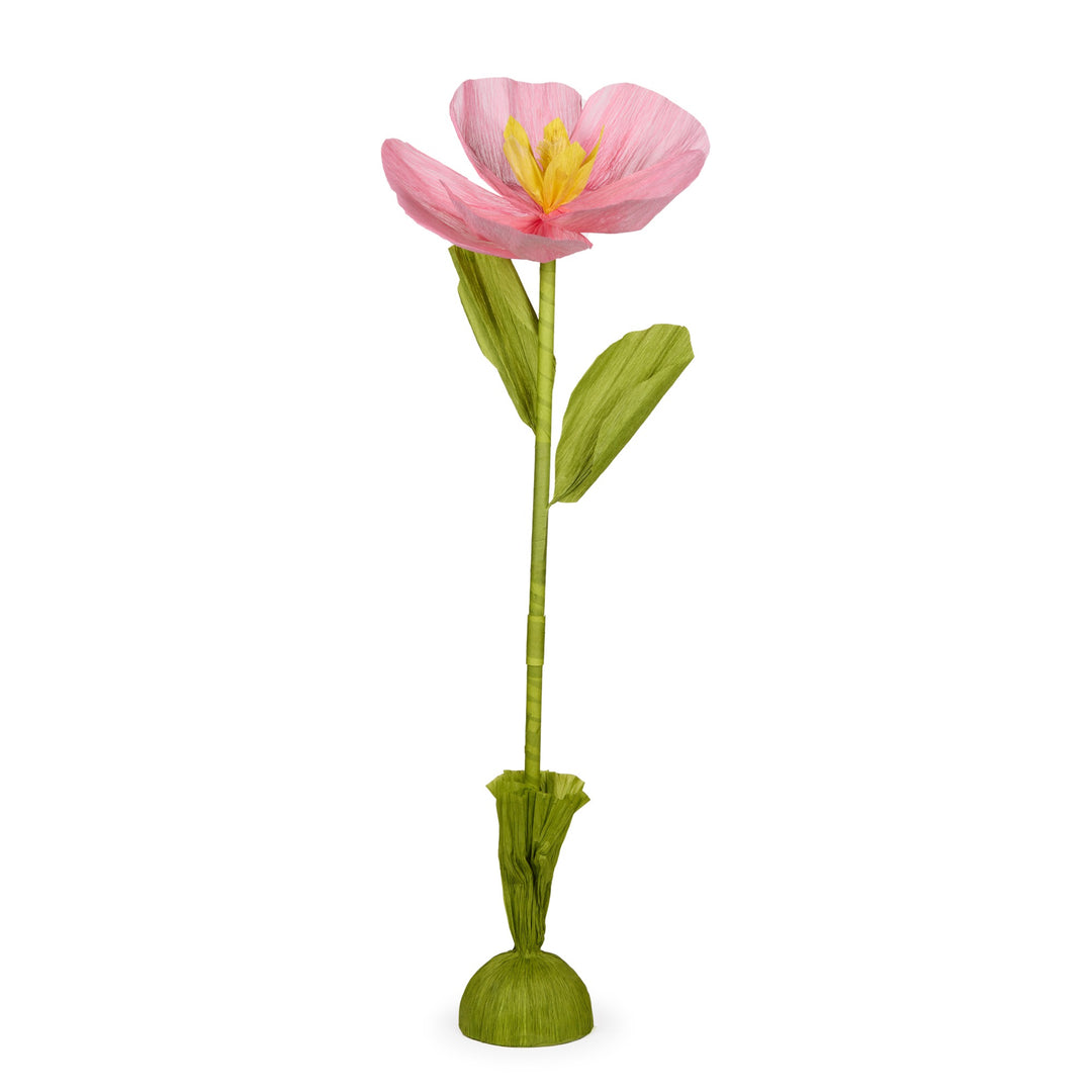 Large Single Fabric Soft Pink Poppy Flower 130cm(H)