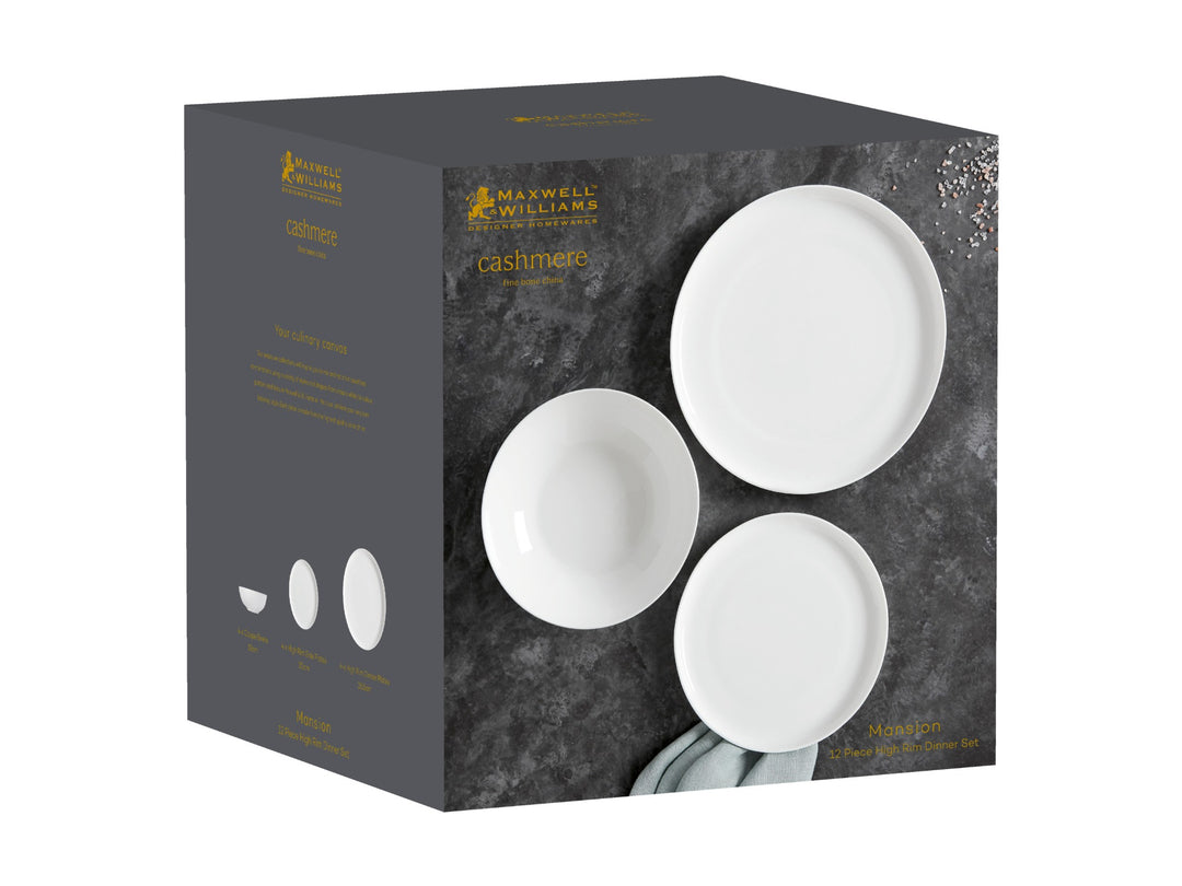 Maxwell &amp; Williams Cashmere Mansion High Rim Dinner Set - 12 Piece