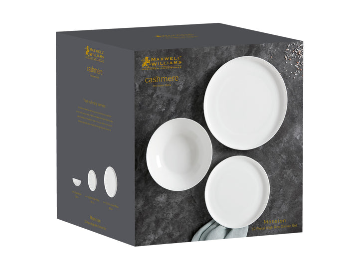 Maxwell &amp; Williams Cashmere Mansion High Rim Dinner Set - 12 Piece