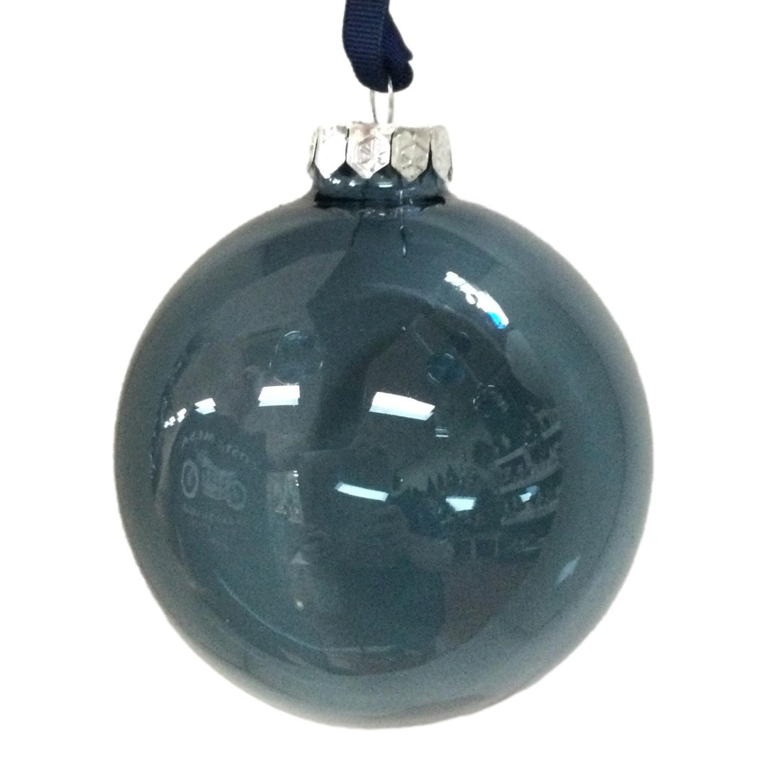Elegant Blue Glass 10cm Bauble Collection - Set of 4