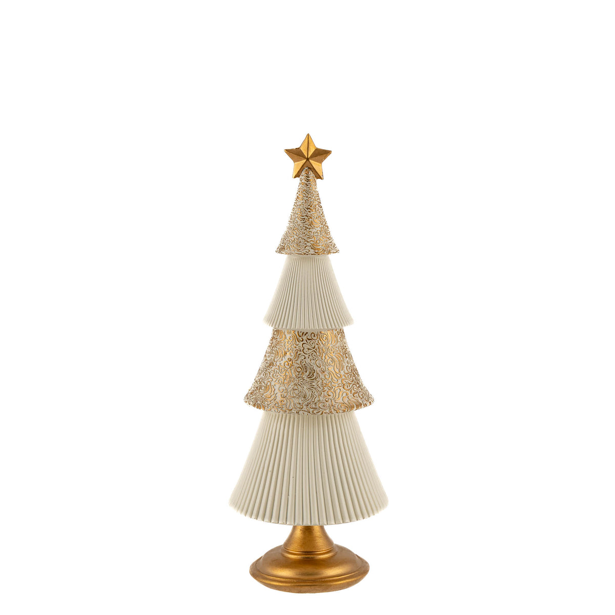 Elegant White and Gold Christmas Tree Decoration - Medium 32cm(h)