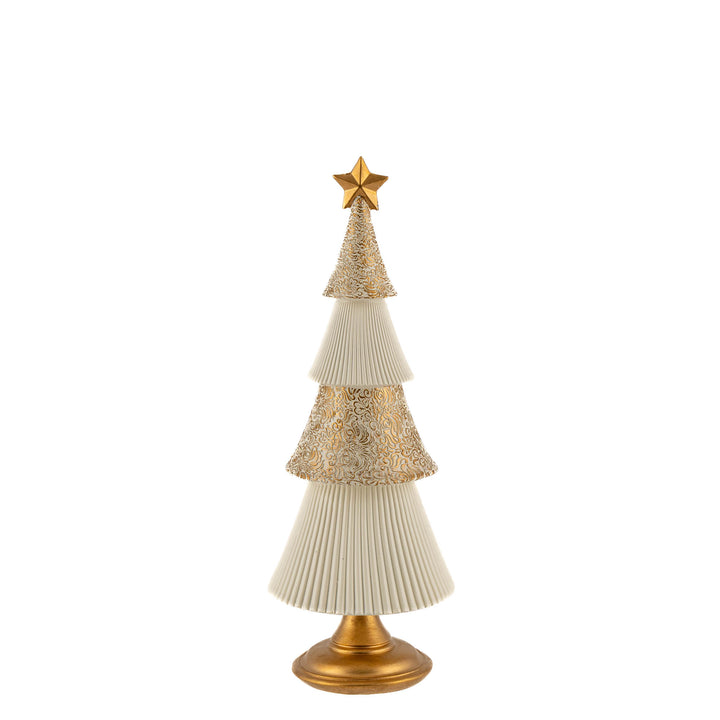 Elegant White and Gold Christmas Tree Decoration - Medium 32cm(h)