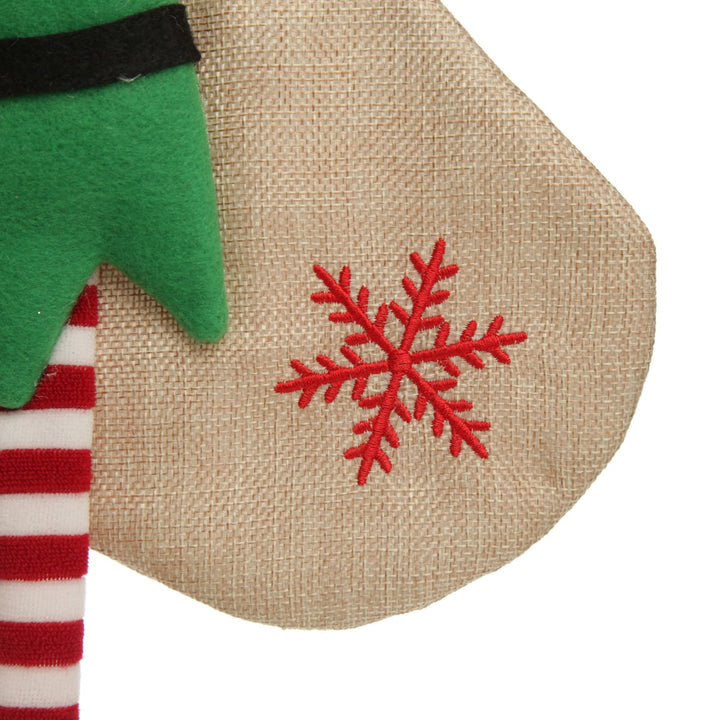 Personalised Boy Elf Christmas Stocking with Dangly Legs