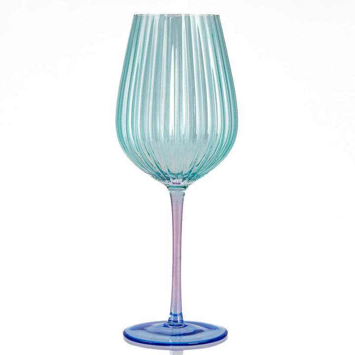 Ellie Ombre Wine Glass - Aqua and Blue