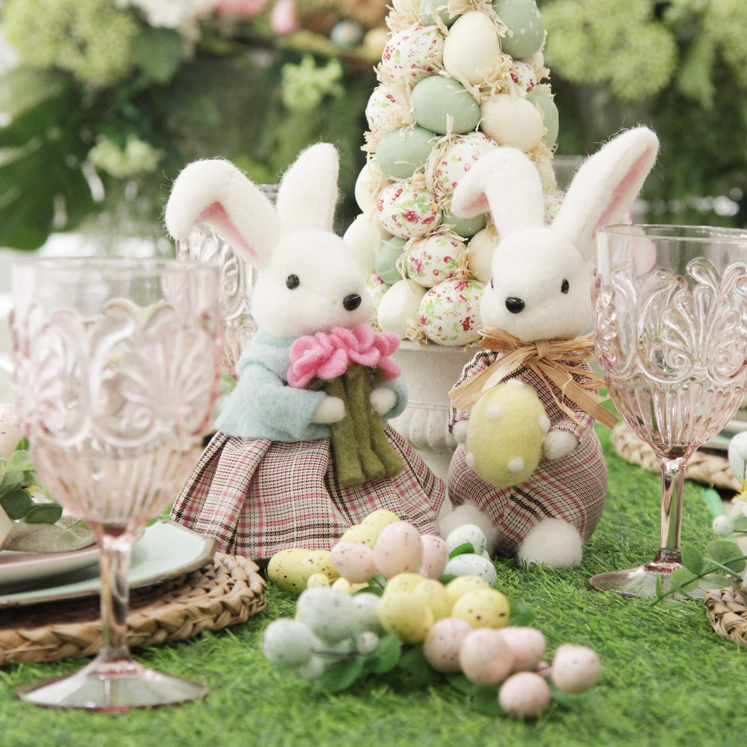 Eloise Bunny Ornament with Daisy Bunny Ornament