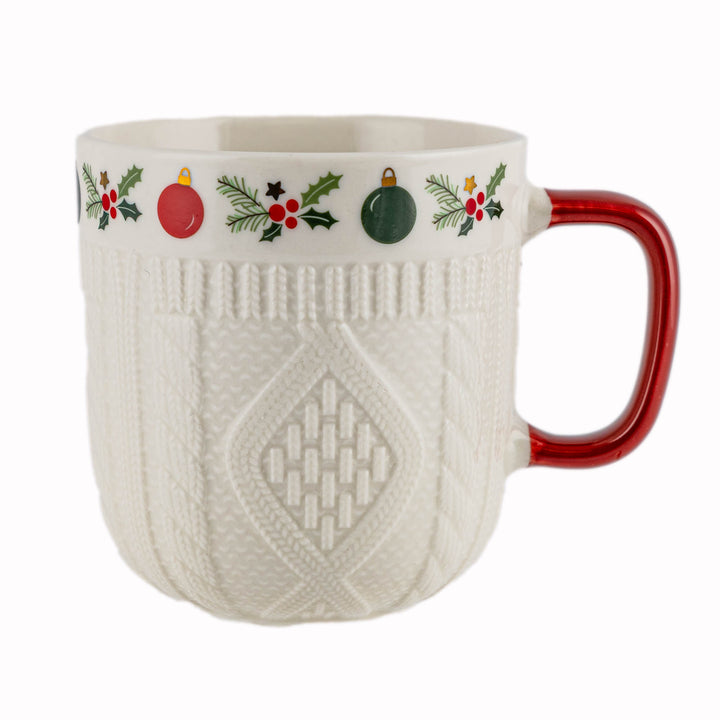 Embossed Christmas Sweater Mug - Bauble