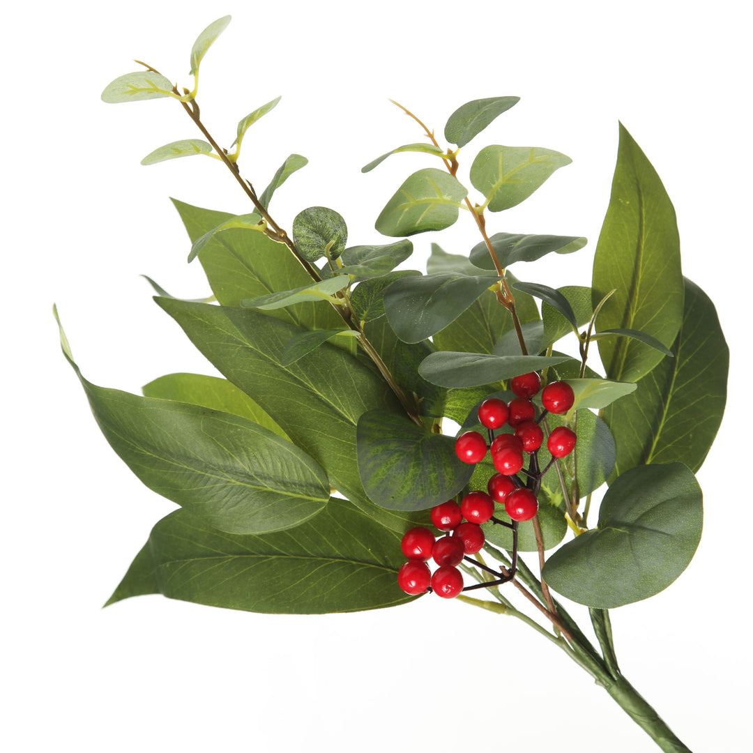 Eucalyptus with Red Berries Christmas Spray