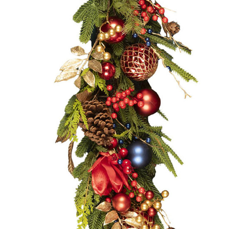 Exquisite Decorated Pine Christmas Garland - 150cm