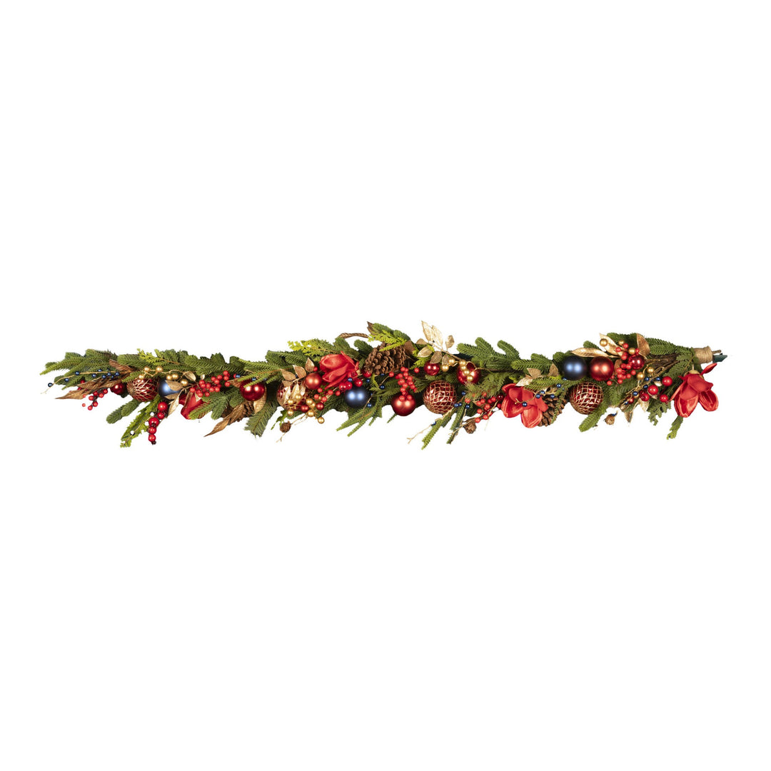 Exquisite Decorated Pine Christmas Garland - 150cm