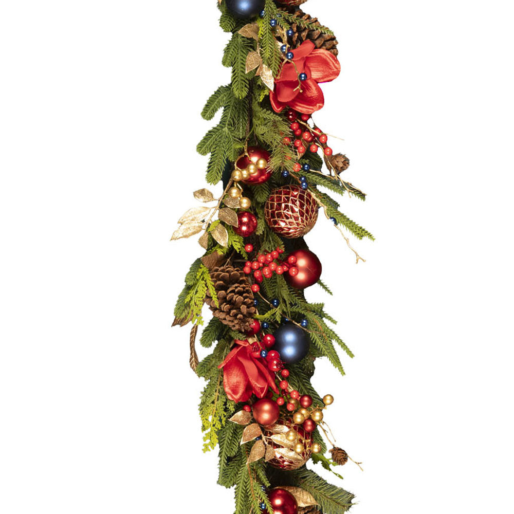 Exquisite Decorated Pine Christmas Garland - 150cm