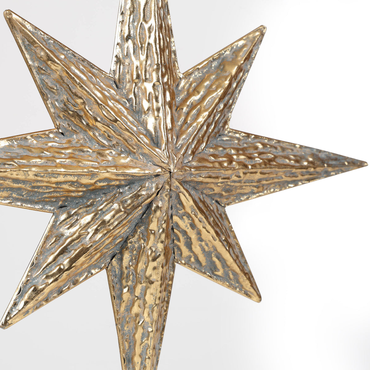 Extra Large Hanging Metal Star Ornament - Antique Gold 62.5cm(h)