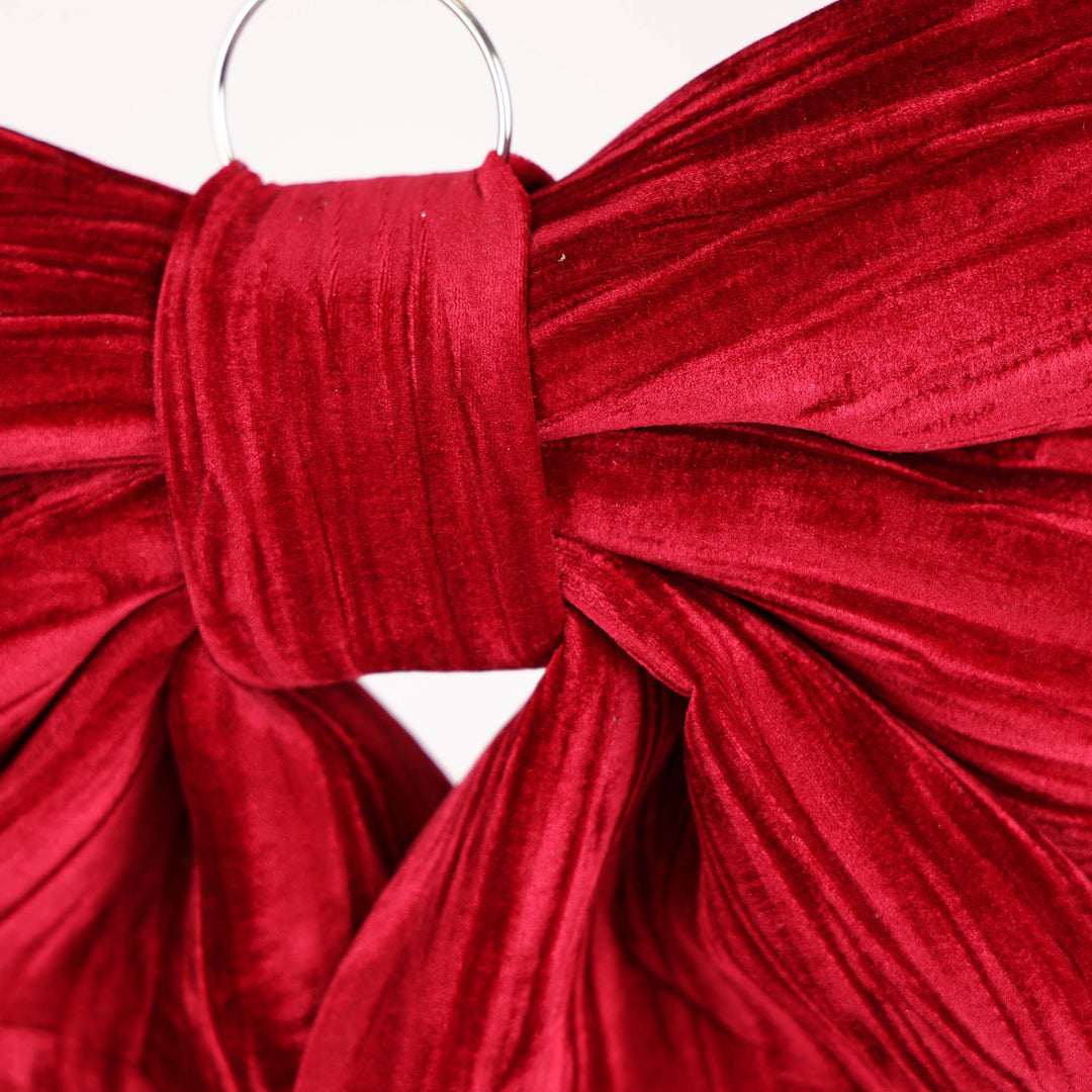 Extra Large Padded Burgundy Velvet Bow - 67cm (D)