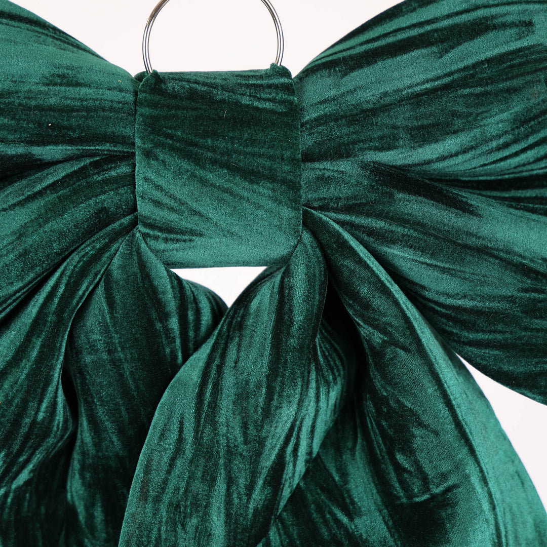 Extra Large Padded Emerald Velvet Bow - 67cm (D)