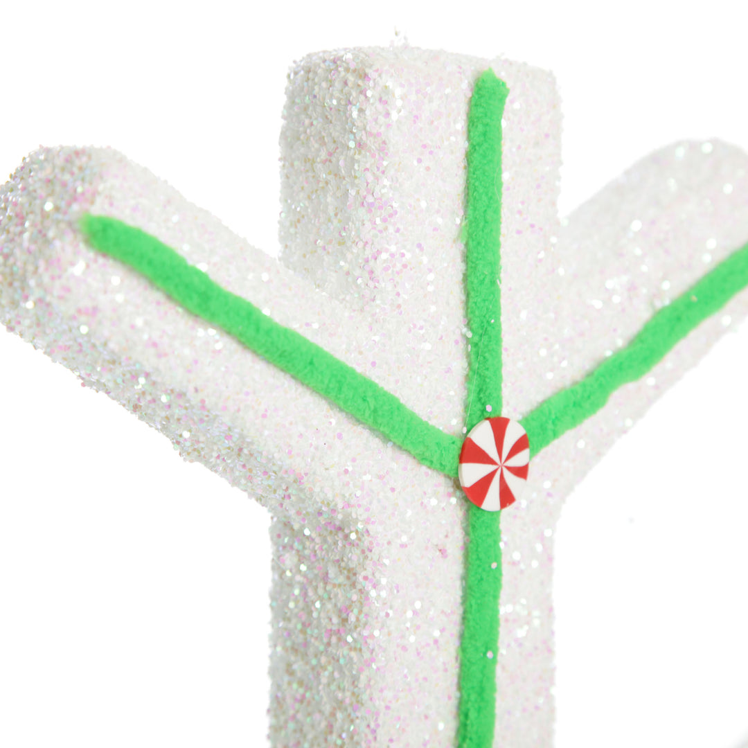 Extra Large White Snowflake with Mint Green Lolly Trim