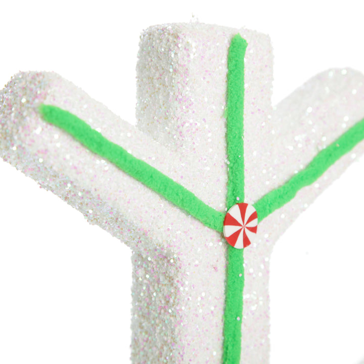 Extra Large White Snowflake with Mint Green Lolly Trim
