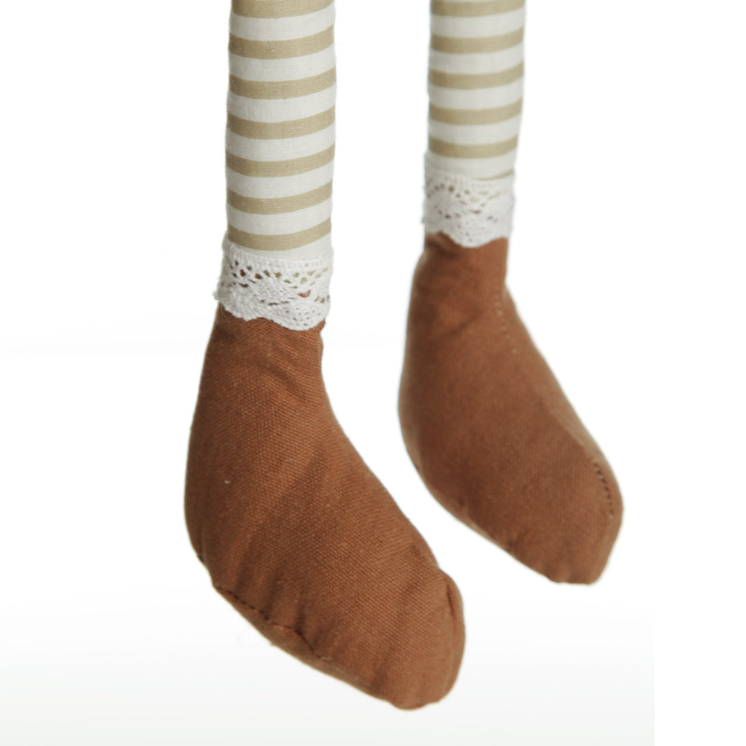 Fabric Boy Bunny Shelf Sitter with Dangly Legs 