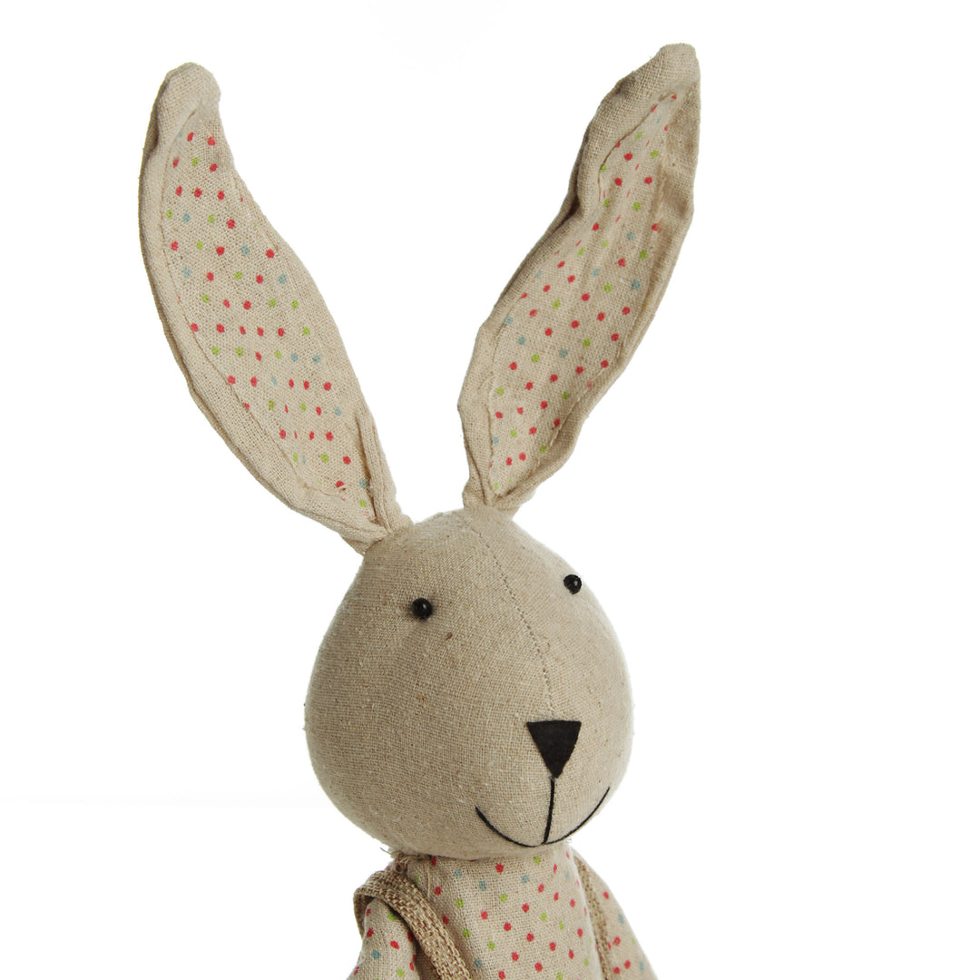 Fabric Boy Bunny Shelf Sitter with Dangly Legs 