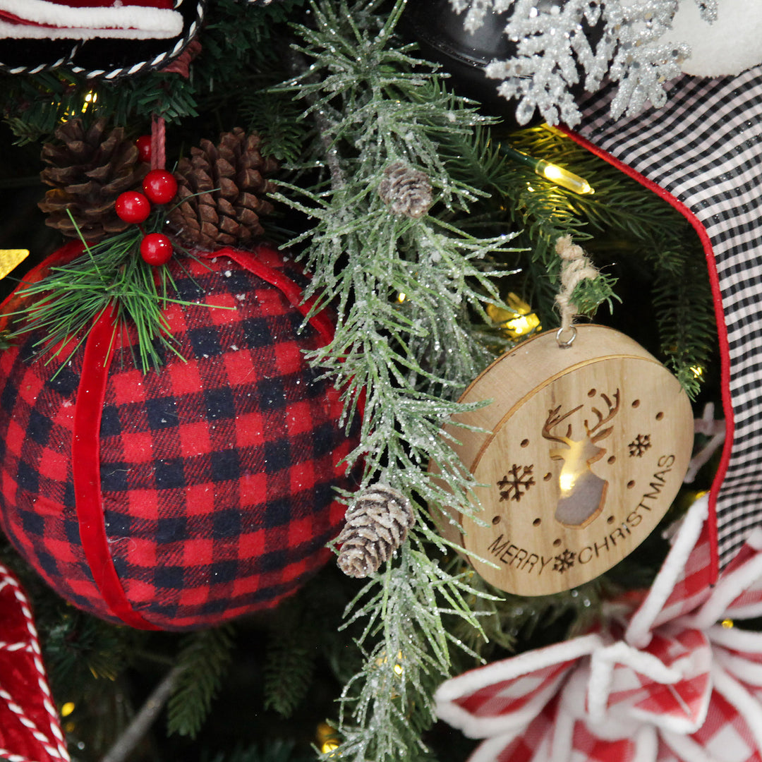 Frosted Pine with Pinecones Hanging Spray
