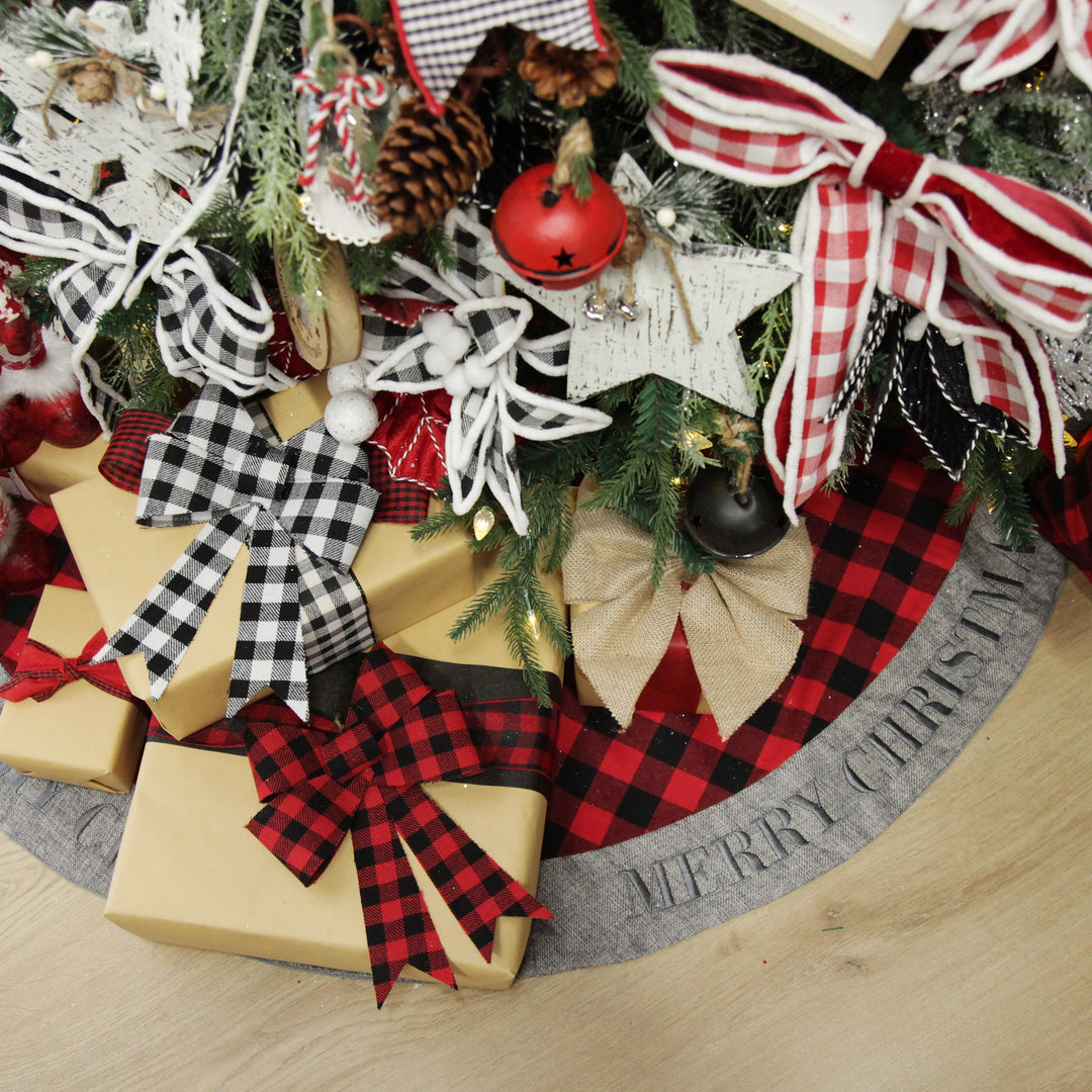 Red and Black Buffalo Check Christmas Tree Skirt