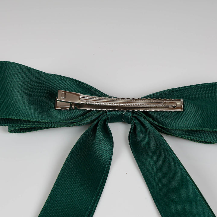 Festive Green Satin Bows - Set of 2 - 15x25cm