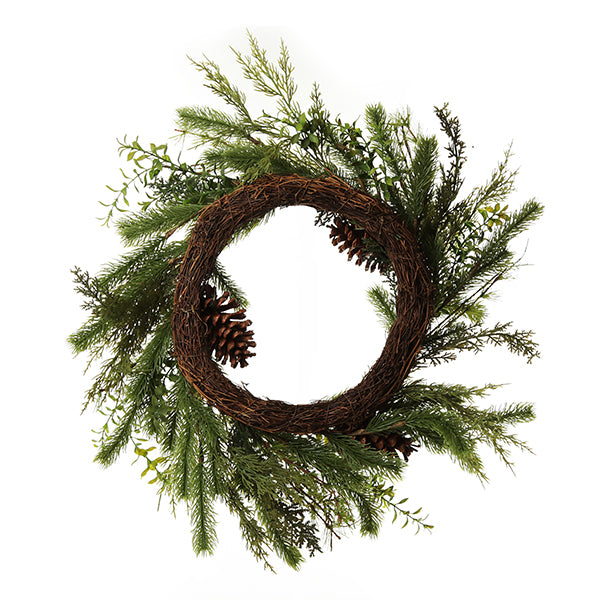 Fir and Pinecone Wreath - Back
