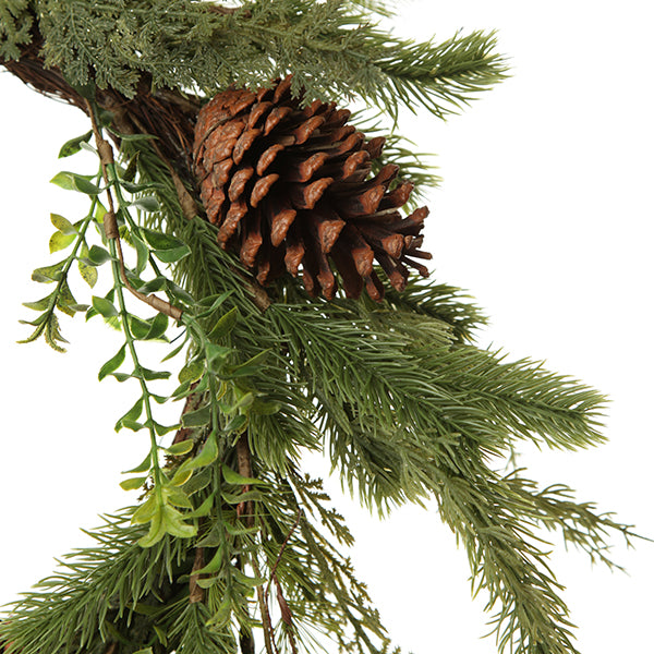 Fir and Pinecone Wreath - Detail