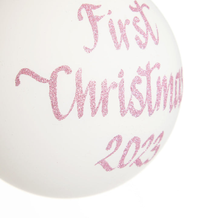 First Christmas Girl Personalised Christmas Bauble