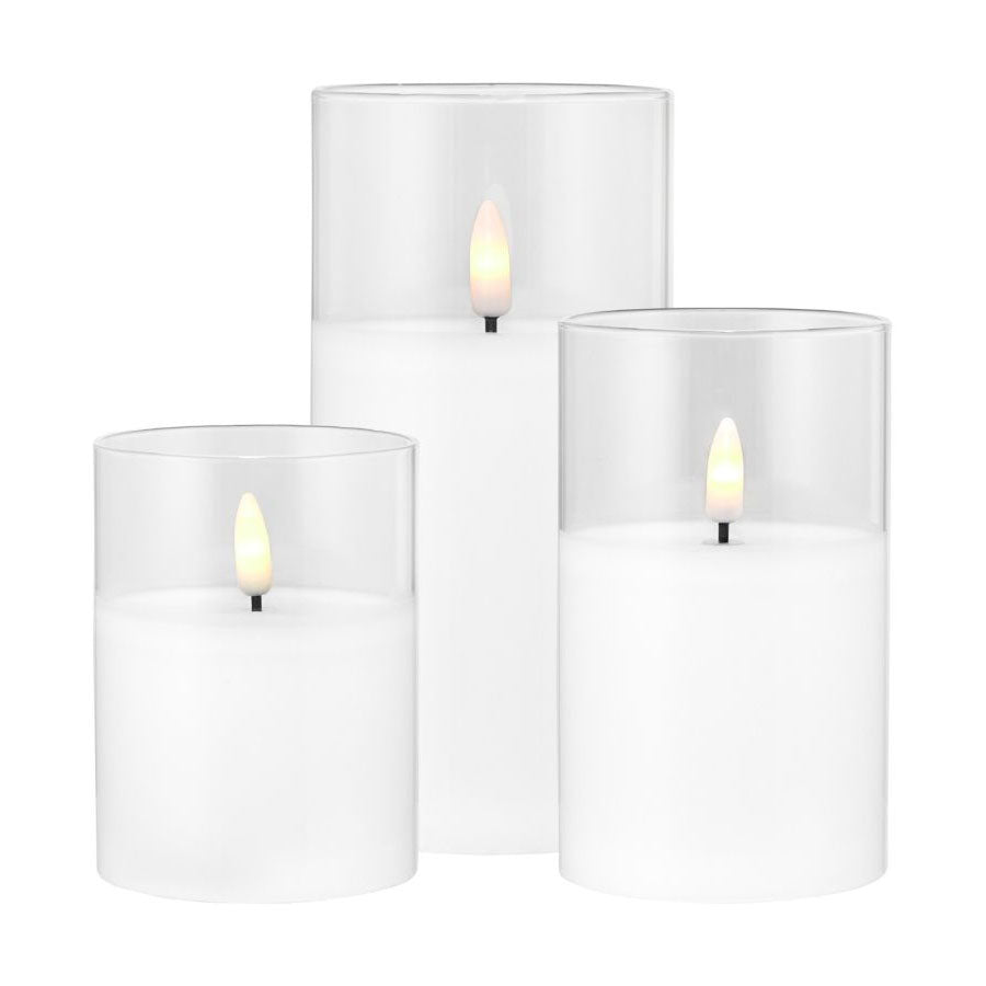 Candle Clear Glass Hurricane - Set of 3